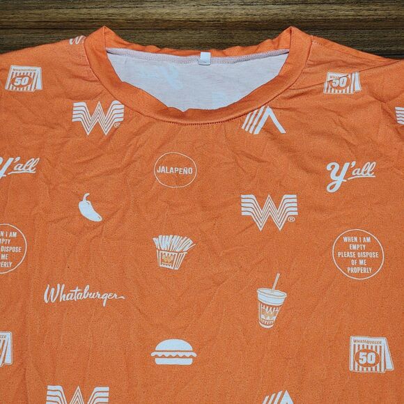 Whataburger LS Orange Pajama Top "Fries & Jalapenos" - Size XL - Picture 2 of 5
